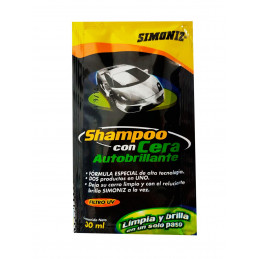 Shampoo con Cera Autobrillante, Cojin 30ml, Lavado, encerado y brillo en un sólo paso, 7702155002122 SIMONIZ