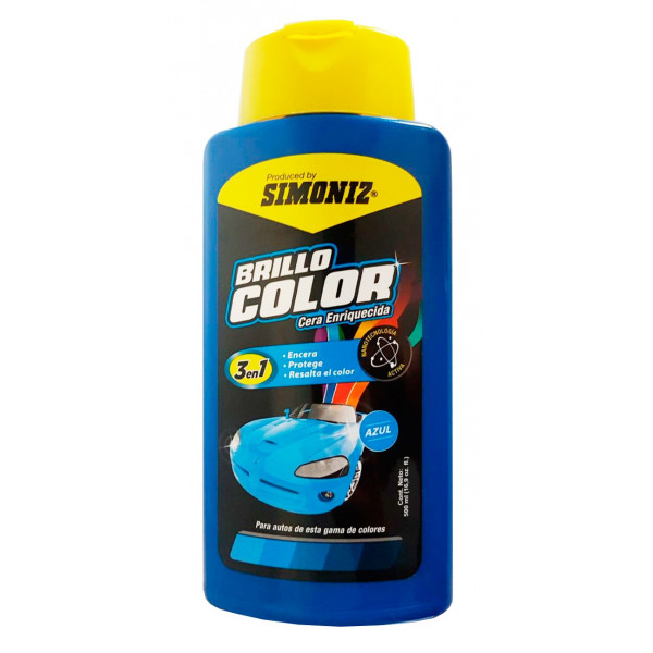 Cera Liquida Brillo Color Azul 500ml, 3 en 1 Encera Protege y Resalta el color, 7702155408023 SIMONIZ