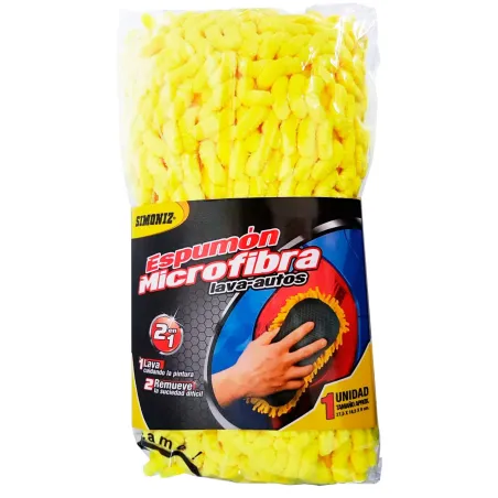  Espumon Microfibra Lava Autos 2 en 1, SinRayar Amarillo Durable Simoniz 109174 19.491525 Espumón Micro fibra Lava Autos 2 en 1,
