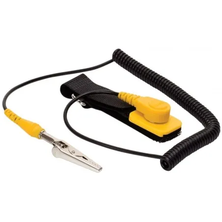  Pulsera AntiEstatica 611B Negro Anti-static Wrist Strop, Largo 2 Metros, Banda resistiva de 50 Ohmios 9.40678 Pulsera AntiEstat