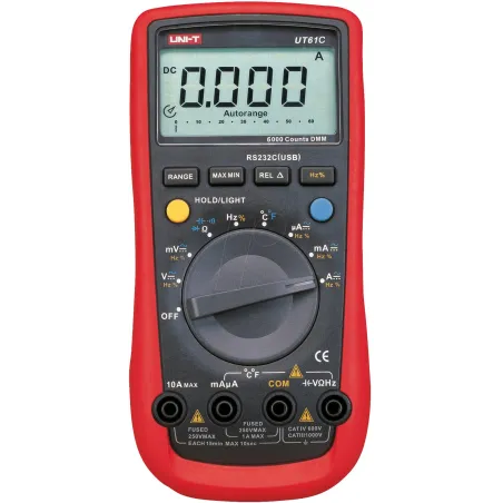  Multimetro Digital UNI-T UT-61C, AC750V DC1000V Voltaje Resistencia Capacitancia Temp Diodo Transistor Continuidad 201.694915 M