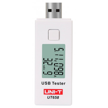 Probador Medidor Tester UNI-T UT-658, para Conectores y Cables USB  voltaje corriente y energía mAh