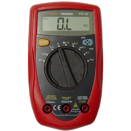  Multimetro Digital Prasek PR-88, AutoRango ACDC500V 10A Voltaje Resistencia Diodo Continuidad Transistor 66.101695 Multimetro D