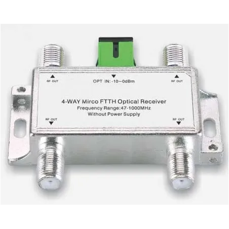  Receptor óptico Mini FTTH 1204, 1100-1600nm 47-1000MHz Conector RG6 F SC / APC 48.305085 Receptor óptico Mini FTTH 1204, 1100-1