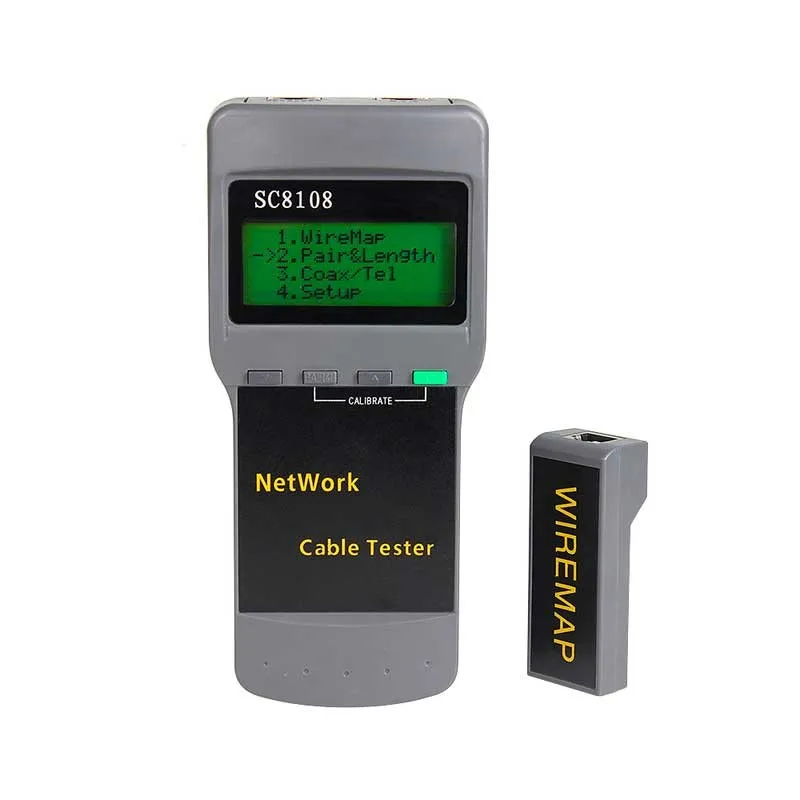 Cable Tester Testeador Analizador Red Profesional SC8108, CAT 5E 6E TDR Calcula la distancia del error o cortocircuito