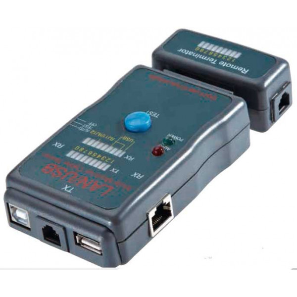 Cable Tester Testeador RJ45 USB Modular 251454CT, RJ45 RJ12 USB-A USB-B BNC, Diseño compacto Facil Uso