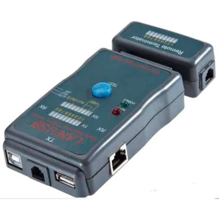  Cable Tester Testeador RJ45 USB Modular 251454CT, RJ45 RJ12 USB-A USB-B BNC, Diseño compacto Facil Uso 48.305085 Cable Tester T