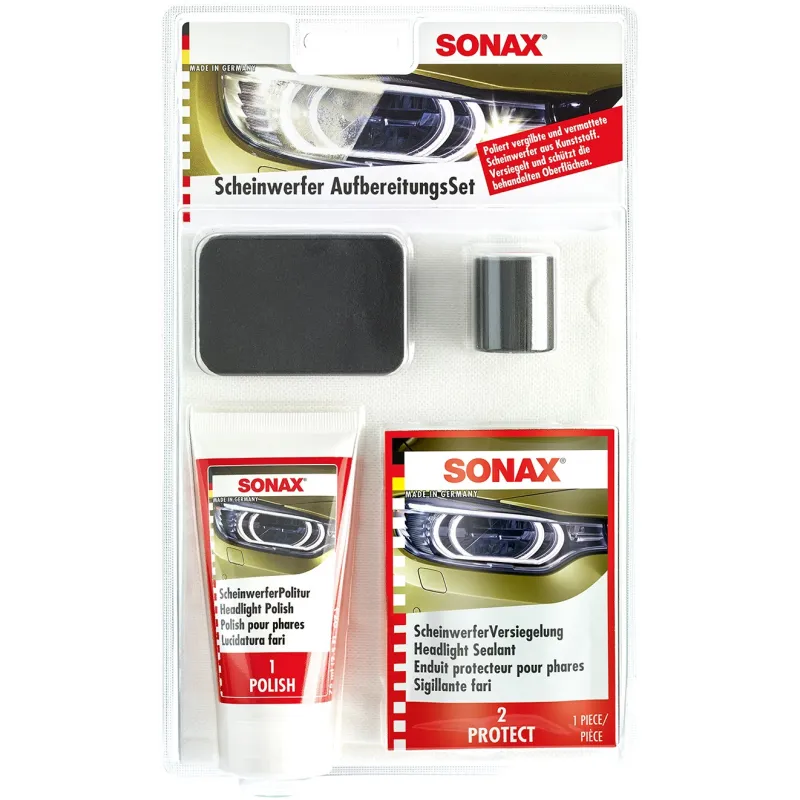 Kit de Renovacion para Faros 89ml, Operación Manual Elimina manchas y arañazos devuelve claridad Original, 405941 Sonax 