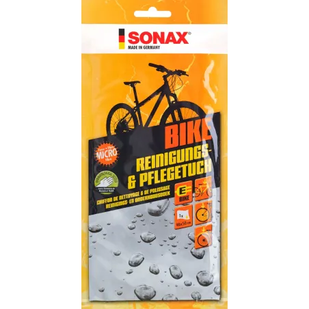 Paño de Limpieza Cuidado Bike especial para Bicicletas 40 x 50 32ml, Limpia Rapido y Facil, 852000 SONAX