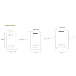 Terma a Gas Bosch Compact 2 14 Litros GLP, Encendido Automatico con Pantalla Digital y 3 Sistemas de Seguridad Bosch-Calentador 