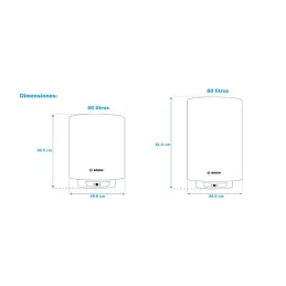 Terma Electrica Bosch Top Tronic 50 Litros 1.6kw, Tronic 8000 PDigital y Control de Temperatura Deposito vetrificado Ins. revers