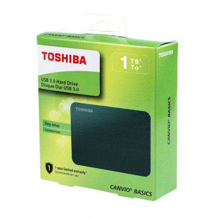 Disco duro externo Toshiba Canvio Basics 1TB HDTB410XK3AA, USB 3.0, 2.5", Negro