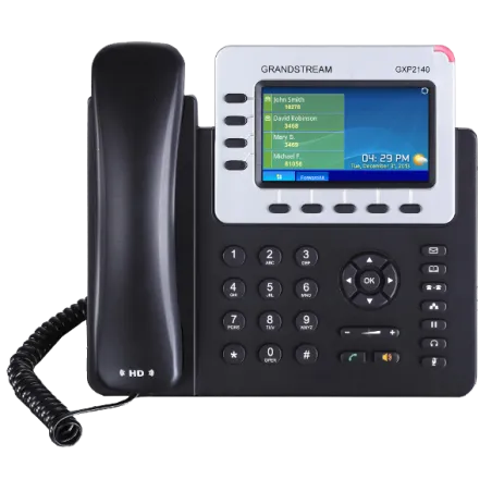  Telefono IP - Grandstream GXP-2140, 4 SIP, RJ-45 Gigabit PoE, Bluetooth, LCD 4.3" color 442.372881 El GXP2140 es un avanzado te
