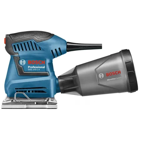  Lijadora Orbital Bosch GSS 140-1-A, 180W 107X140mm 24000OPM con grapas de fijacion EASY-FIT con recolector de Polvo 343.220339 