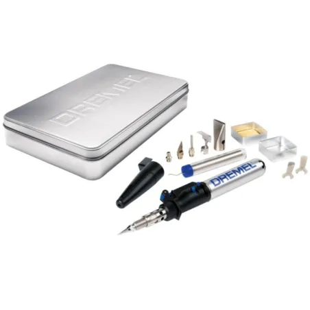  Soplete Soldador Dremel Versatip 2000, Gas Butano con Accesorios usos soldadura fusion corte pirograbado compresion eliminacion