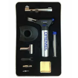 Soplete Soldador Dremel VersaFlame 2200, Gas Butano con 4 Accesorios usos Soldar Termoformar Fundir Corte térmico Gratinar Dreme