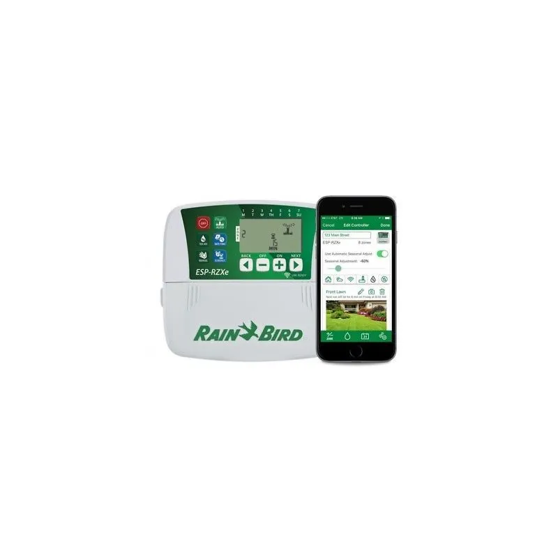 Programador de Riego Automatico Profesional Temporizador ESP-RZXE 8 Zonas  Estaciones Compatible con WIFI, RZXE8I-230V Rain Bird