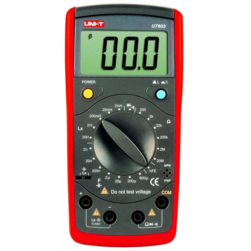 Multimetro Medidor Digital LCR UNI-T UT-603, para medir Inductancia Capacitancia Resistencia Transistor Diodo y continuidad