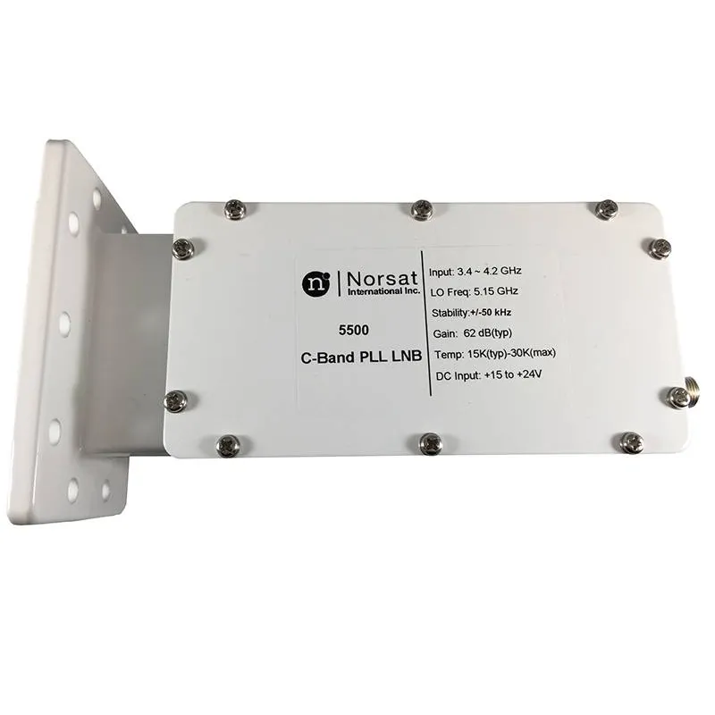 LNB Banda C Norsat 5500, 15K PLL 3.4 - 4.2GHz Alta Estabilidad Ganancia 62dB High Stability C-Band