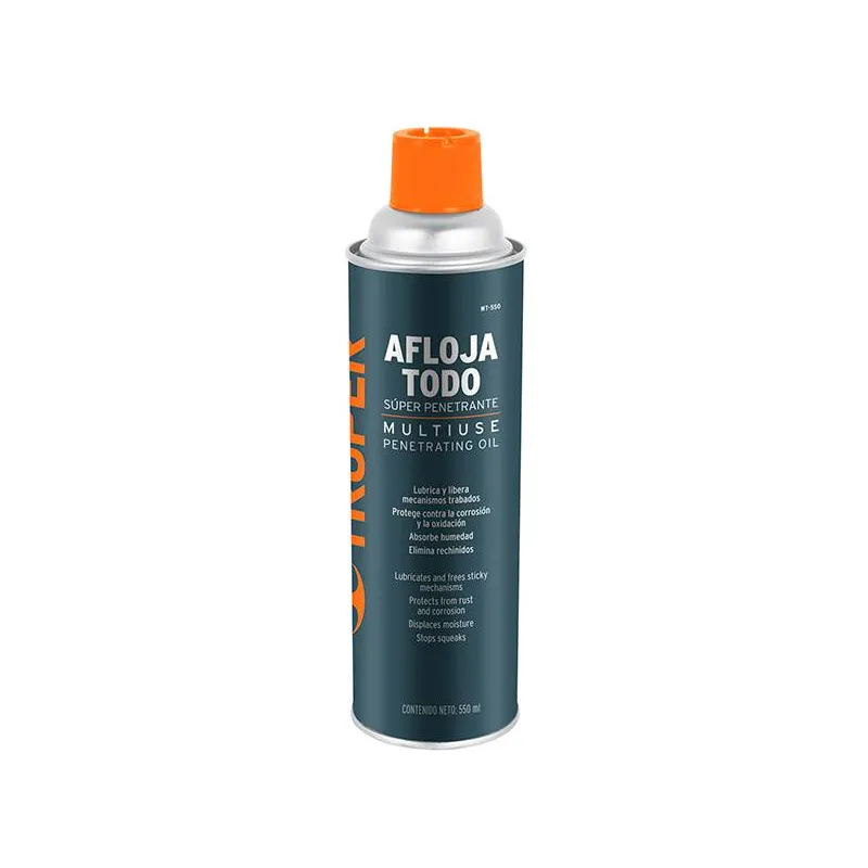 Aceite Aflojatodo 550ml 17oz, Super Penetrante Protege y Limpia, WT-550 13472 Truper