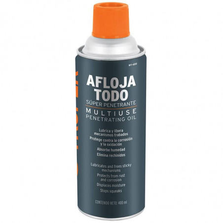 Aceite Aflojatodo 400ml 14oz, Super Penetrante Protege y Limpia, WT-400 13471 Truper