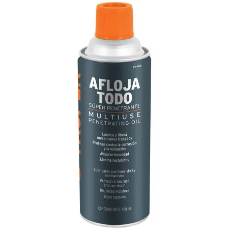 Aceite Aflojatodo 400ml 14oz, Super Penetrante Protege y Limpia, WT-400 13471 Truper