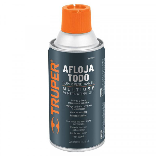Aceite Aflojatodo 345ml 12oz, Super Penetrante Protege y Limpia, WT-350 13470 Truper