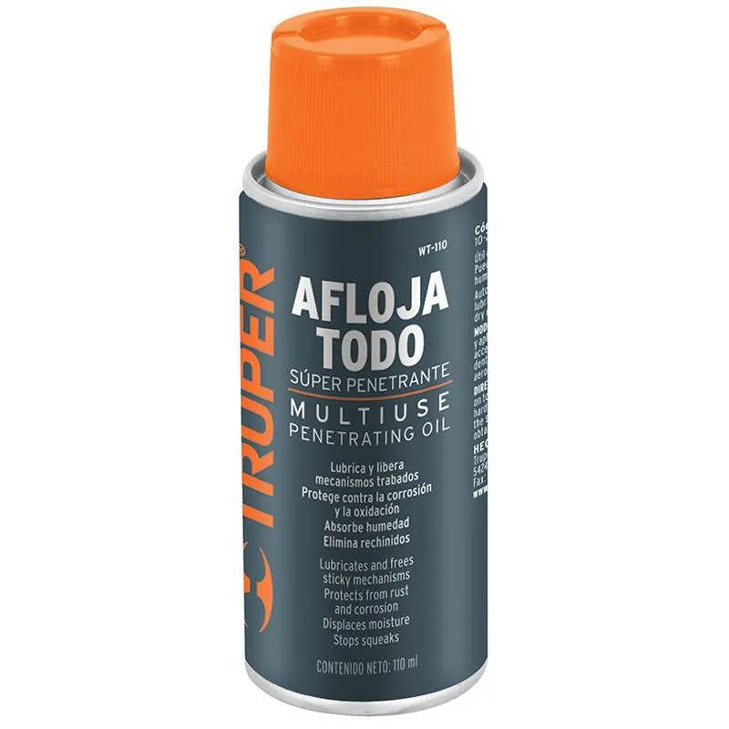 Aceite Aflojatodo 235ml 8oz, Super Penetrante Protege y Limpia, WT-240 13469 Truper