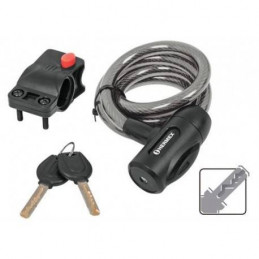 Cable de Seguridad con llave 12mm 1m, en acero con cubierta PVC, Incluyen 2 llaves tipo automotriz, CB-12 43923 Hermex