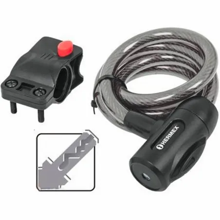  Cables de Seguridad con llave 10mm 1m, en acero con cubierta PVC, Incluyen 2 llaves tipo automotriz, CB-10C 43922 Hermex 12.966