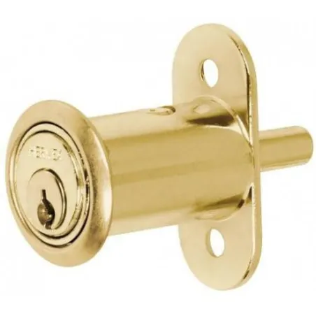  Cerradura para mueble dorado Tipo Boton modelo 20, para puertas corredizas de traslape, CM-20L 43569 Hermex 11.694915 Cerradura