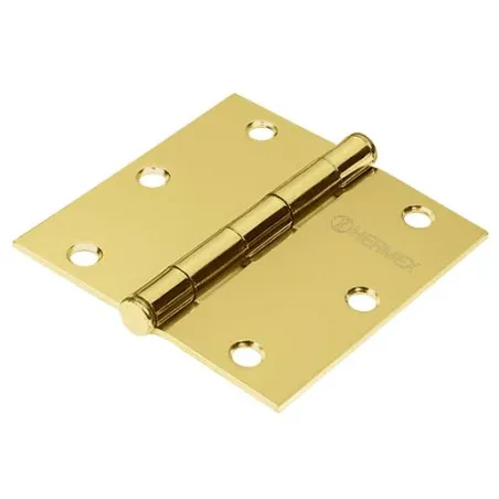  Bisagras cuadrada 4" Acero Dorado Capuchina Cplana 1.4mm Hermex 23686 2.881356 Bisagra cuadrada de acero dorado 4" Cabeza plana