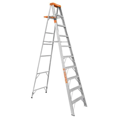  Escaleras  Tijera 9 Peldaños con Bandeja T2 Max4.2m P10.7kg EAluminio, Truper 10436 391.525424 Escalera Tipo Tijera con Bandeja