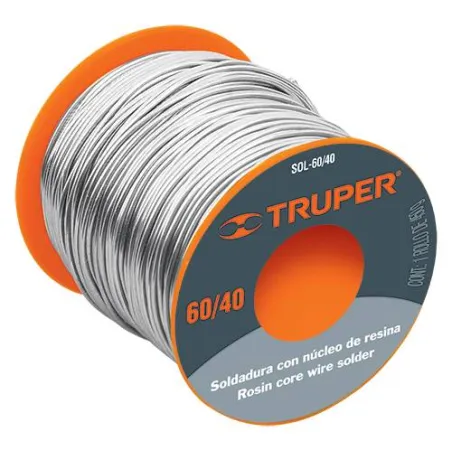  Soldadura con Nucleo de Resina 450g 1mm 60/40 Estaño Plomo, para Electronica, SOL-60/40 14366 Truper 80.508475 Soldadura con Nu