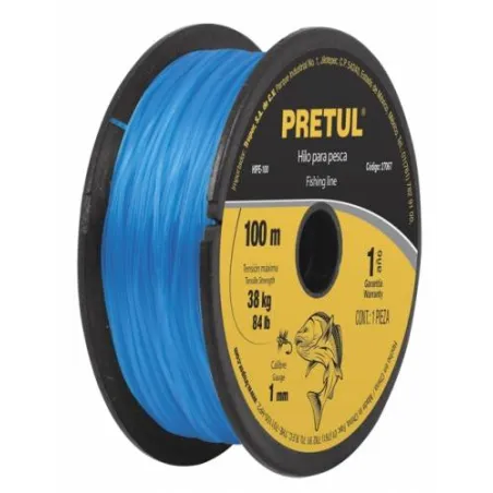  Hilo para Pesca 100m Calibre 1mm Tension 38.1kg, para Albañileria Pesca Plomeria, HIPE-100 27067 Truper 5.423729 Hilo para Pesc