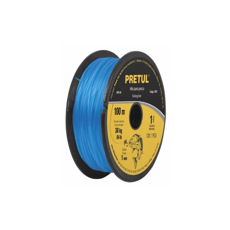 Hilo para Pesca 100m Calibre 0.7mm Tension 20.5kg, para Albañileria Pesca Plomeria, HIPE-70 27064 Truper