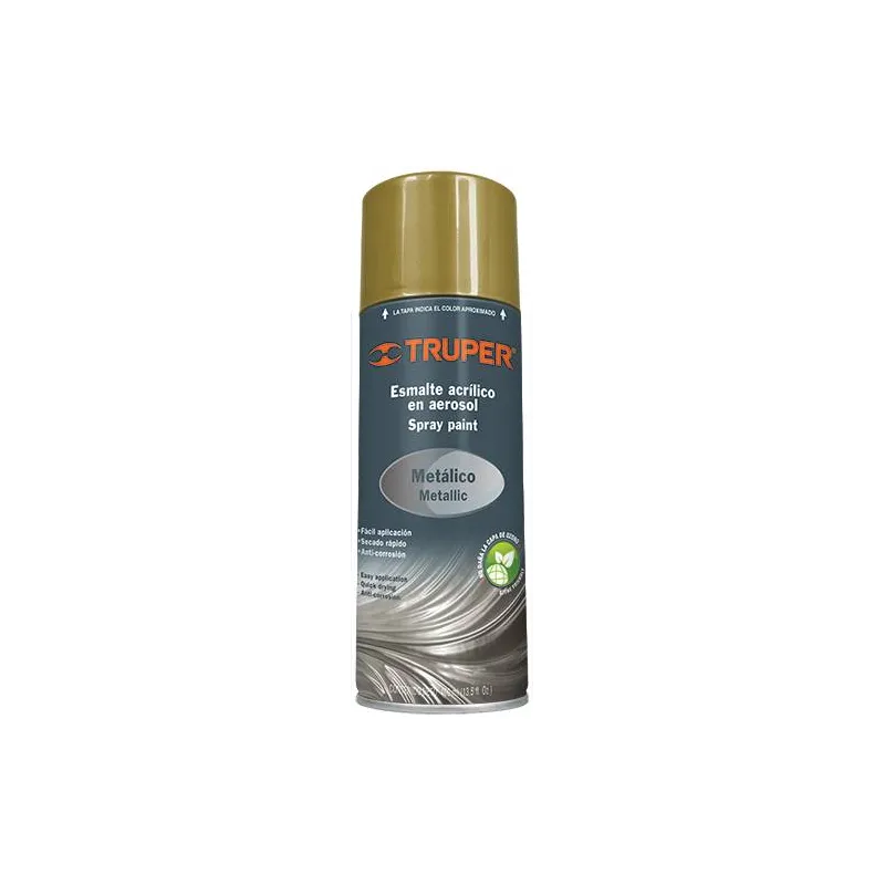 Pintura en Spray Ultracraft Oro Metalico, 400ml, secado rapido libre de Plomo, PA-OR-U 40028 Truper