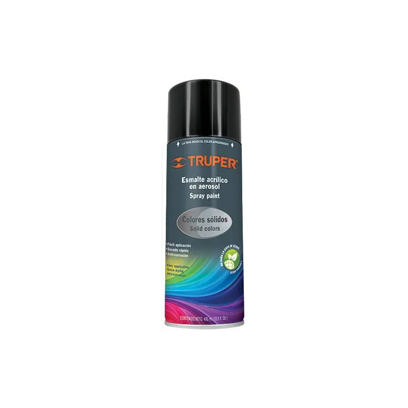 Pintura en Spray Ultracraft Negro Brillante, 400ml, secado rapido libre de Plomo, PA-NB-U 40021 Truper