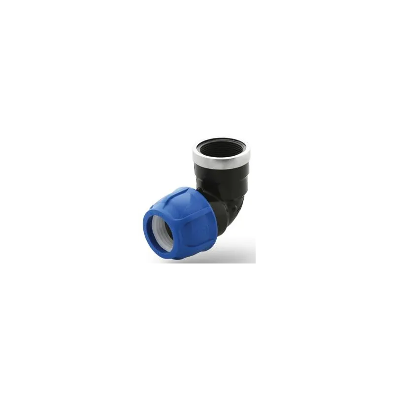 Enlace Codo 90 Rosca Hembra 25 x 3/4" Conexion para Tuberias 3/4" HDPE PN16, 7622 Poelsan