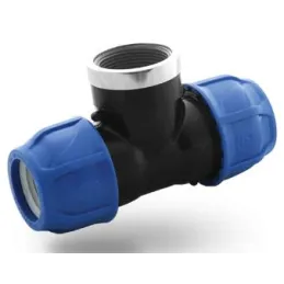  Enlace Te Rosca Hembra 90x3”x90mm Riego HDPE PN16 Poelsan 7488 86.440678 Enlace Te Rosca Hembra 90x 3" x 90 Conexion para Tuber