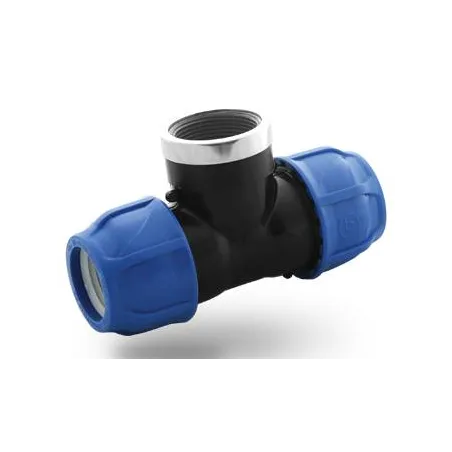  Enlace Te Rosca Hembra 90x3”x90mm Riego HDPE PN16 Poelsan 7488 86.440678 Enlace Te Rosca Hembra 90x 3" x 90 Conexion para Tuber