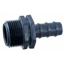  Union Rosca Dentada 25mm x 3/4” R/Macho Bolsa 100U para Riego por Goteo HDPE, 15252 Poelsan 94.915254 Union Rosca Macho Dentado