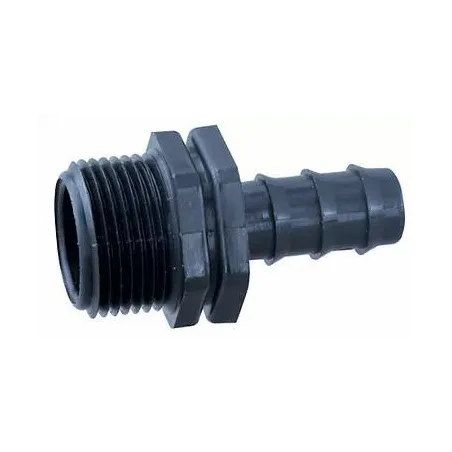  Union Rosca Dentada 16mm x 1/2” R/Macho Bolsa 100U para Riego por Goteo HDPE, 15221 Poelsan 53.389831 Union Rosca Macho Dentado
