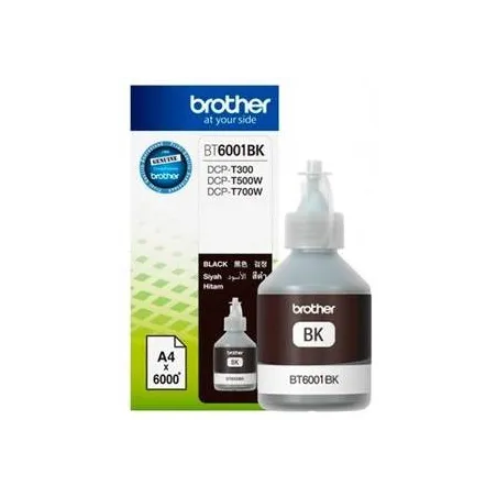 Botellas de Tinta Brother BT6001BK Black, sistema continuo DCP-T300 DCP-T500W DCP-T700W