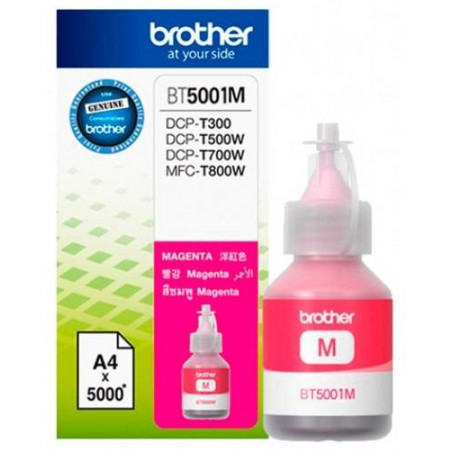 Botellas de Tinta Brother BT5001M Magenta, sistema continuo DCP-T300 DCP-T500W DCP-T700W