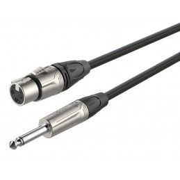 Cable de Microfono Roxtone DMXJ210L5, 5M Plug Mono 6.3mm a Jack Canon XLR Hembra