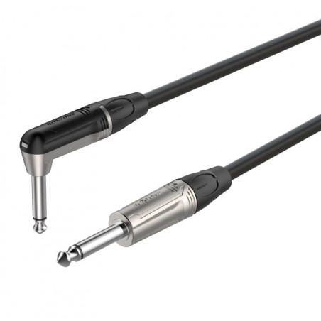 Cable de Instrumento Roxtone DGJJ110L10, 10M Plug Mono 6.3mm a Plug de angulo recto Mono 6.3mm