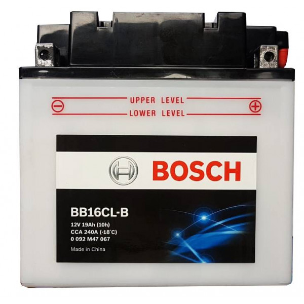 Bateria Motocicleta Bosch 19AH 12V BB16CL-B - + CCA240A 17.5x10x17.5cm