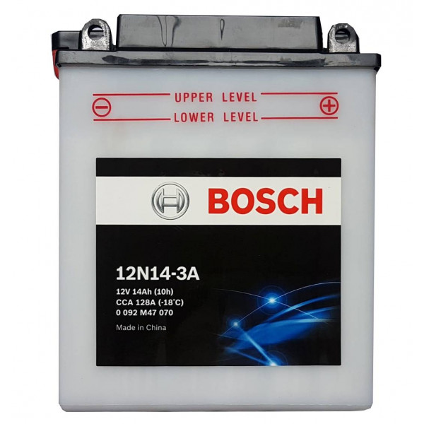 Bateria Motocicleta Bosch 14AH 12v 12N14-3A - + CCA128A 13x8.5x16.5cm