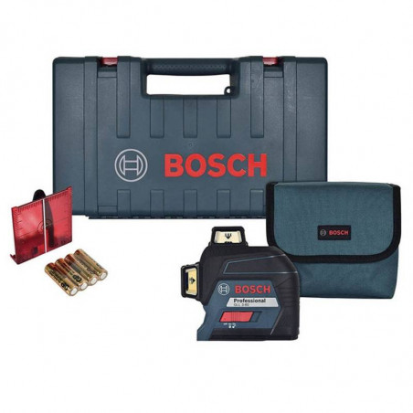 Nivel Laser Bosch GLL 3-80, 40m 1 línea horizontal y 2 verticales 360° plomada, transferencia de puntos
